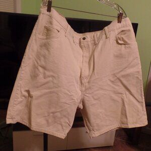 Wrangler Men's Big & Tall Cream-Colored Jean Shorts, Size 50x9